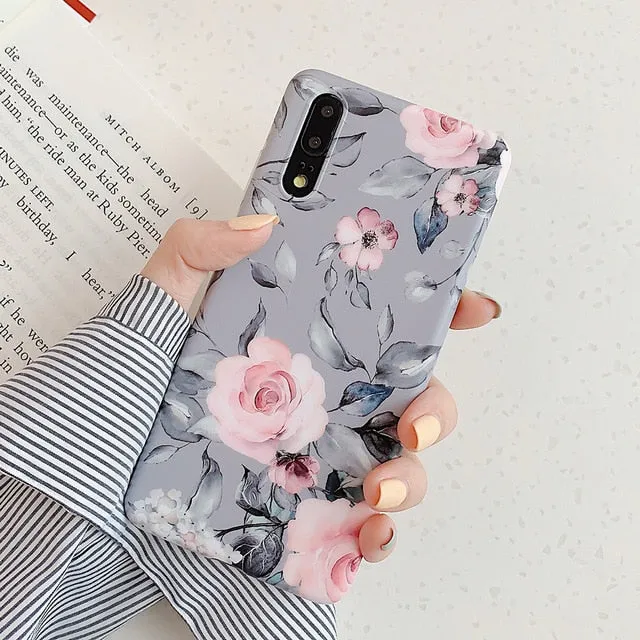 LOVECOM Vintage Flower Banana Leaf Phone Cases For Huawei Mate 30 Lite P20 P30 Pro Lite Mate 20 Lite Soft IMD Full Body Back Cover Gift