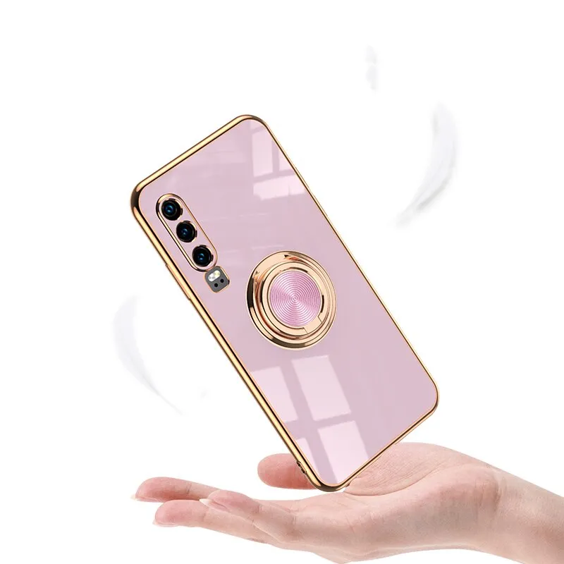 Luxury Royal Ring Holder Silicone Case For Huawei Phones