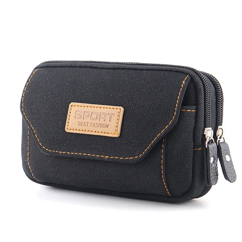 Mobile Phone Waist Bag Men's Belt Mobile Phone Case Belt Waist Bag Multi-Functional Canvas Mobile Phone Bag Hanging Bag