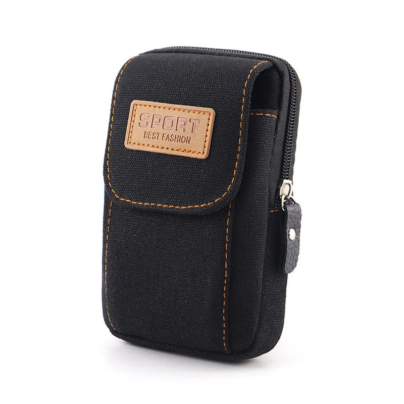 Mobile Phone Waist Bag Men's Belt Mobile Phone Case Belt Waist Bag Multi-Functional Canvas Mobile Phone Bag Hanging Bag