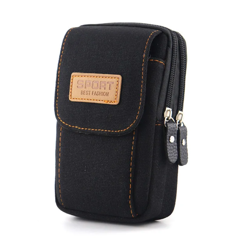 Mobile Phone Waist Bag Men's Belt Mobile Phone Case Belt Waist Bag Multi-Functional Canvas Mobile Phone Bag Hanging Bag