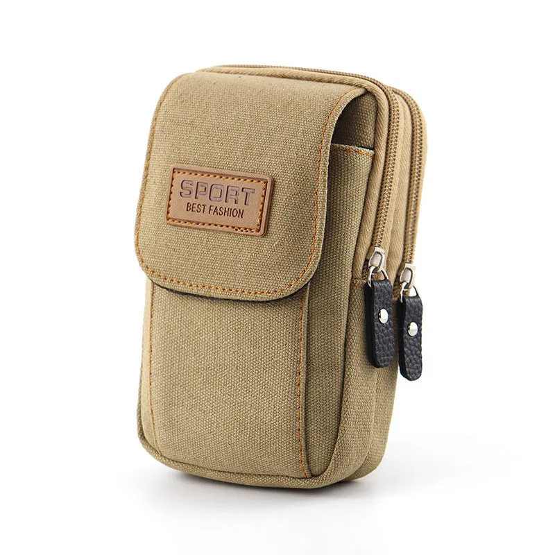 Mobile Phone Waist Bag Men's Belt Mobile Phone Case Belt Waist Bag Multi-Functional Canvas Mobile Phone Bag Hanging Bag