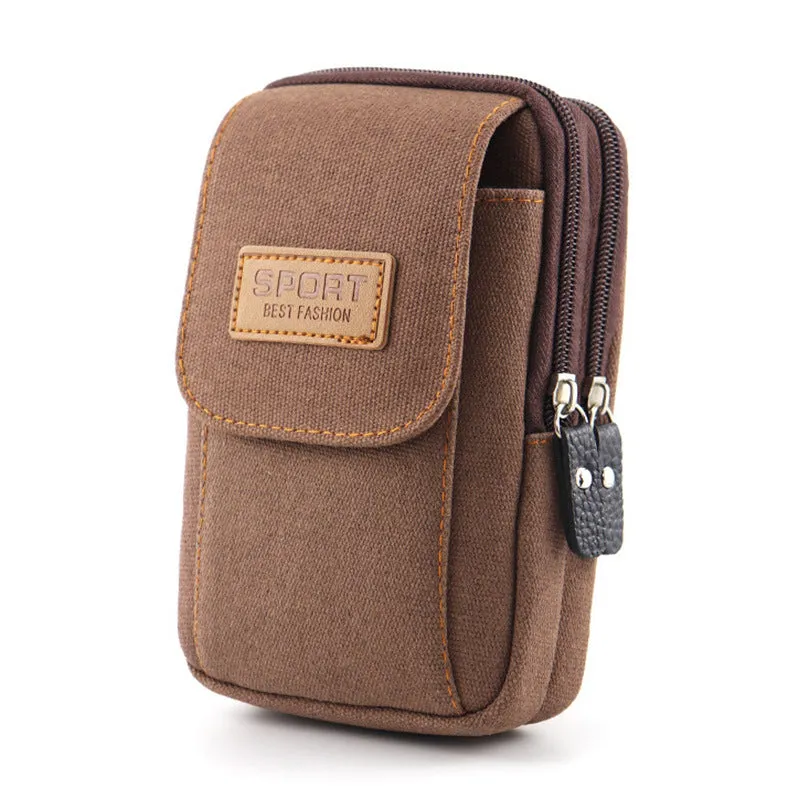 Mobile Phone Waist Bag Men's Belt Mobile Phone Case Belt Waist Bag Multi-Functional Canvas Mobile Phone Bag Hanging Bag