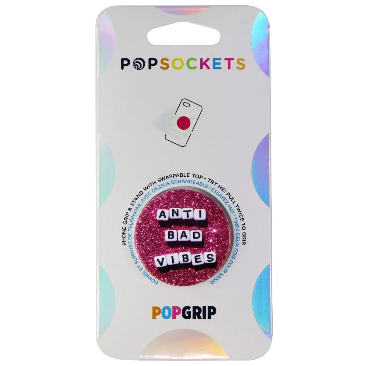 PopSockets: PopGrip with Swappable Top for Phones & Tablets - Anti-Bad Vibes