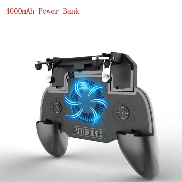 Pubg Controller Gamepad Pubg Mobile Trigger L1R1 Shooter Joystick Game Pad Phone Holder Cooler Fan with 2000/4000mAh Power Bank