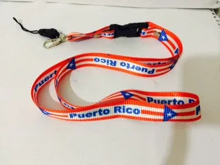 Puerto Rico Flags Lanyard