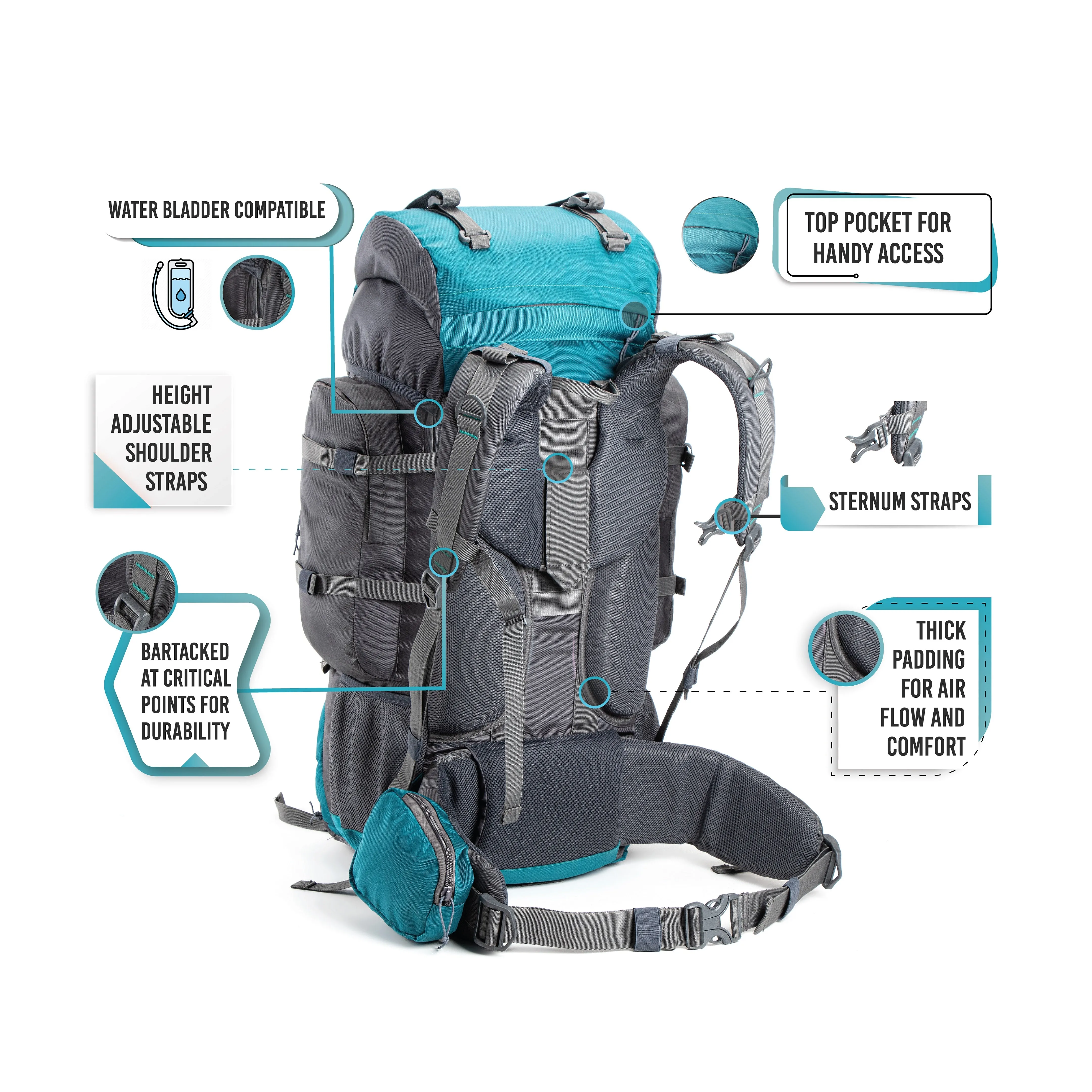 REFURSBISHED Walker 65 and 55 Litres - Trekking and Backpacking Internal Frame Rucksack