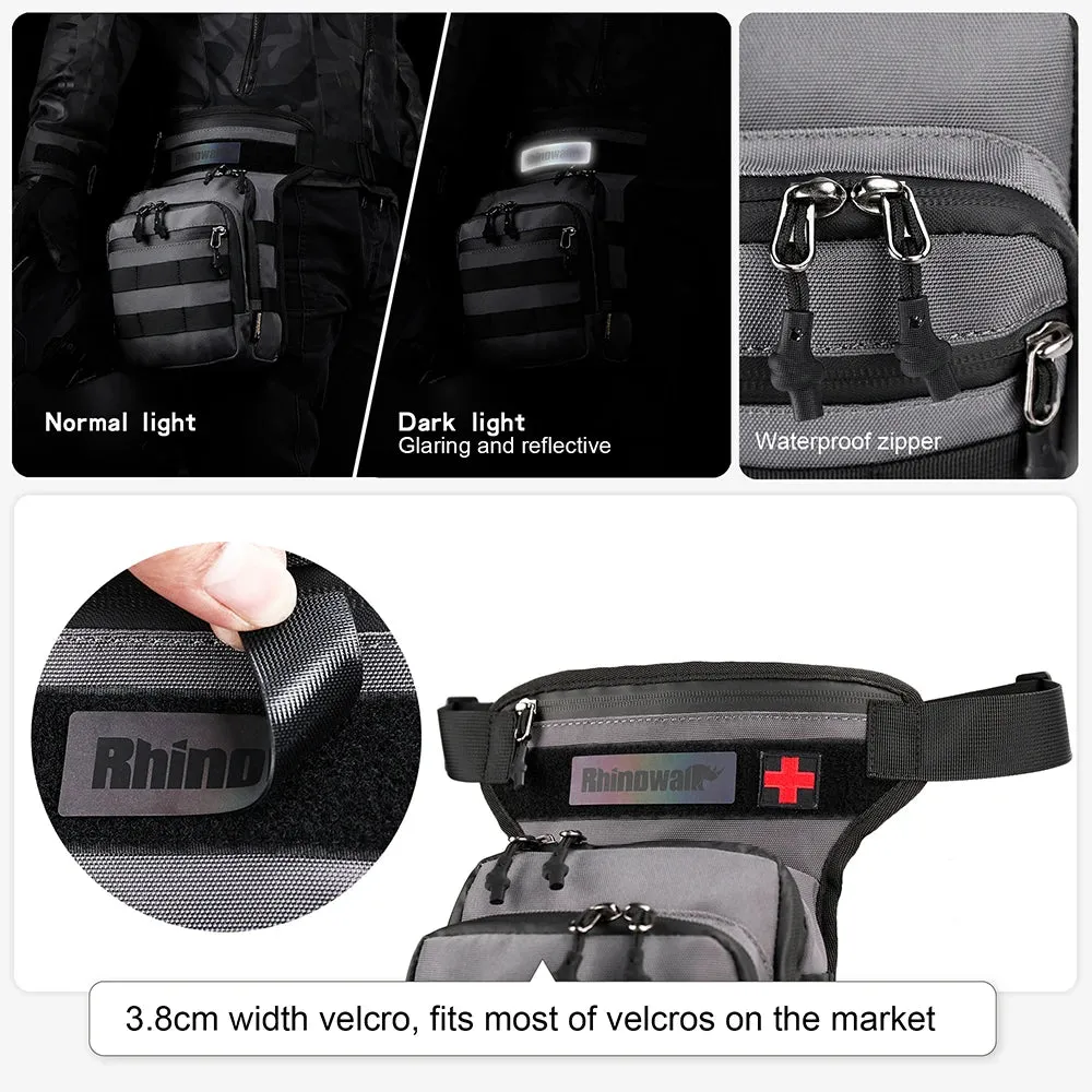 Rhinowalk Motor Waist Bag 3L Motorcycle Waist Packs Leg Bag Thigh Belt Hip Bum Travel Cell/Mobile Phone Purse Fanny Pack Bags