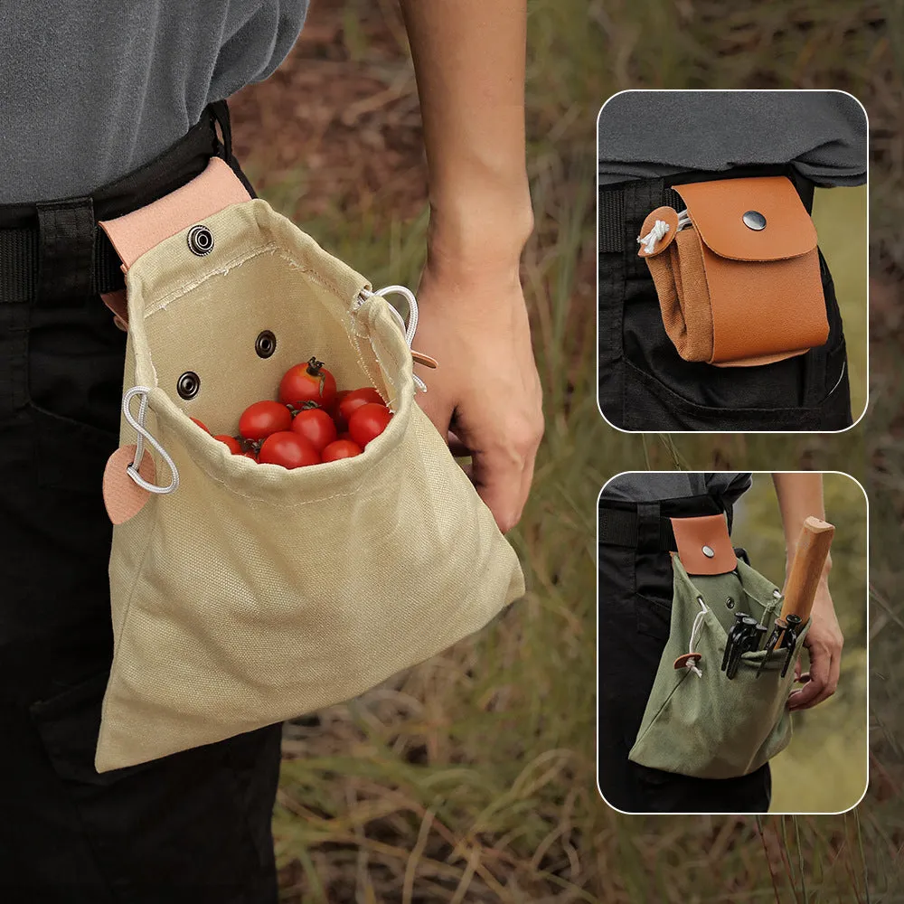 Slingshot waist bag outdoor camping drawstring recycling bag folding canvas storage tool utility bag fishing tactical hanging bag