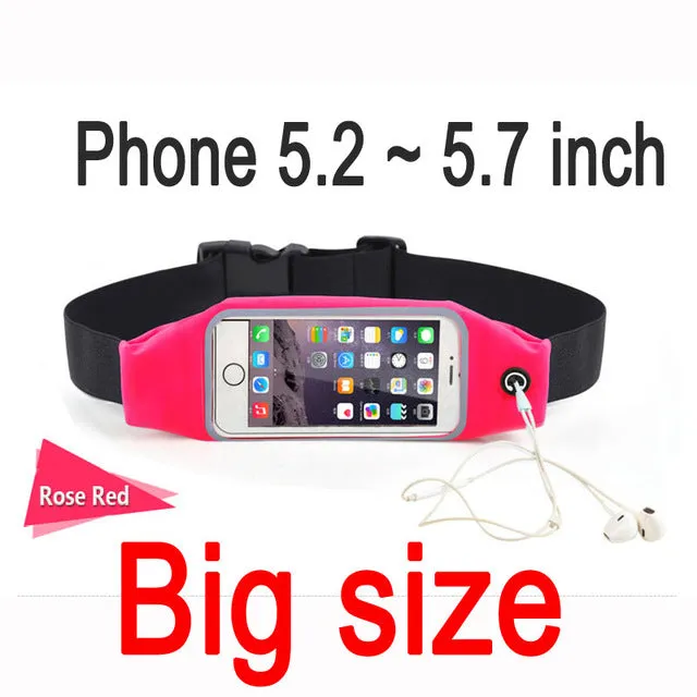 Sports Case Pouch For iPhone 6 7 Plus Xiaomi Redmi 4 Pro 4X 4A Note 4 4X Mi5 Mi6 Samsung Universal Waist Phone Bag Waterproof