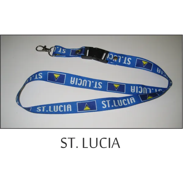 St Lucia Flags Lanyard