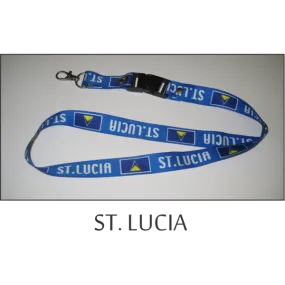 St Lucia Flags Lanyard