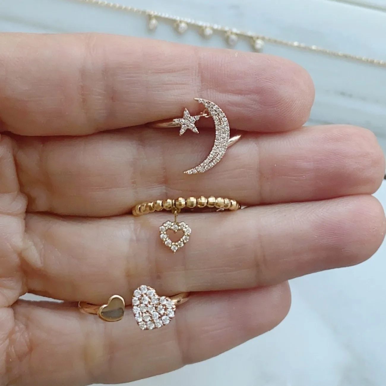 The Jordy Pave Moon & Star Ring