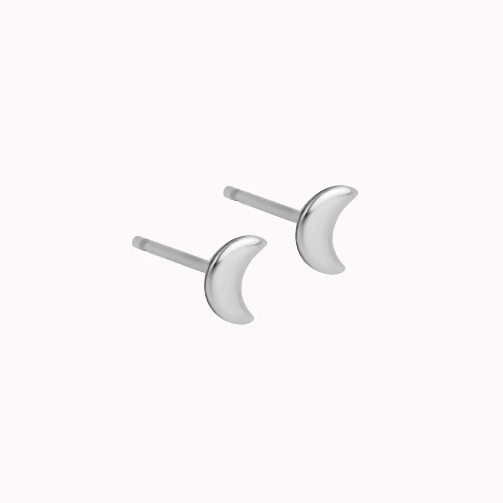 Tiny Moon Stud Earrings