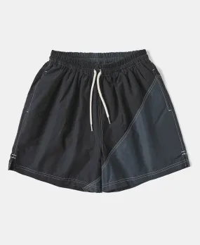 Two-Tone Beach Swim Trunks - Black/Dark Gray