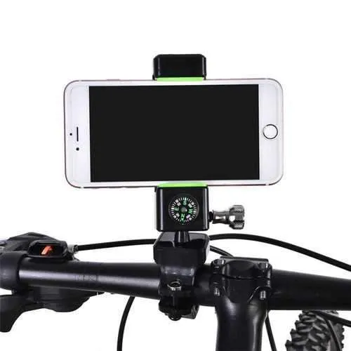 Universal Anti-slip LED Light Compass Bicycle Bike Handlebar Holder for iPhone Xiaomi Mobile Phone