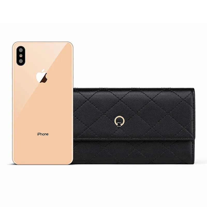 Women's Wallet Cowhide Multi-Functional Long Multiple Card Slots Wallet Clutch Large Capacity Card Holder Mobile Phone Bag