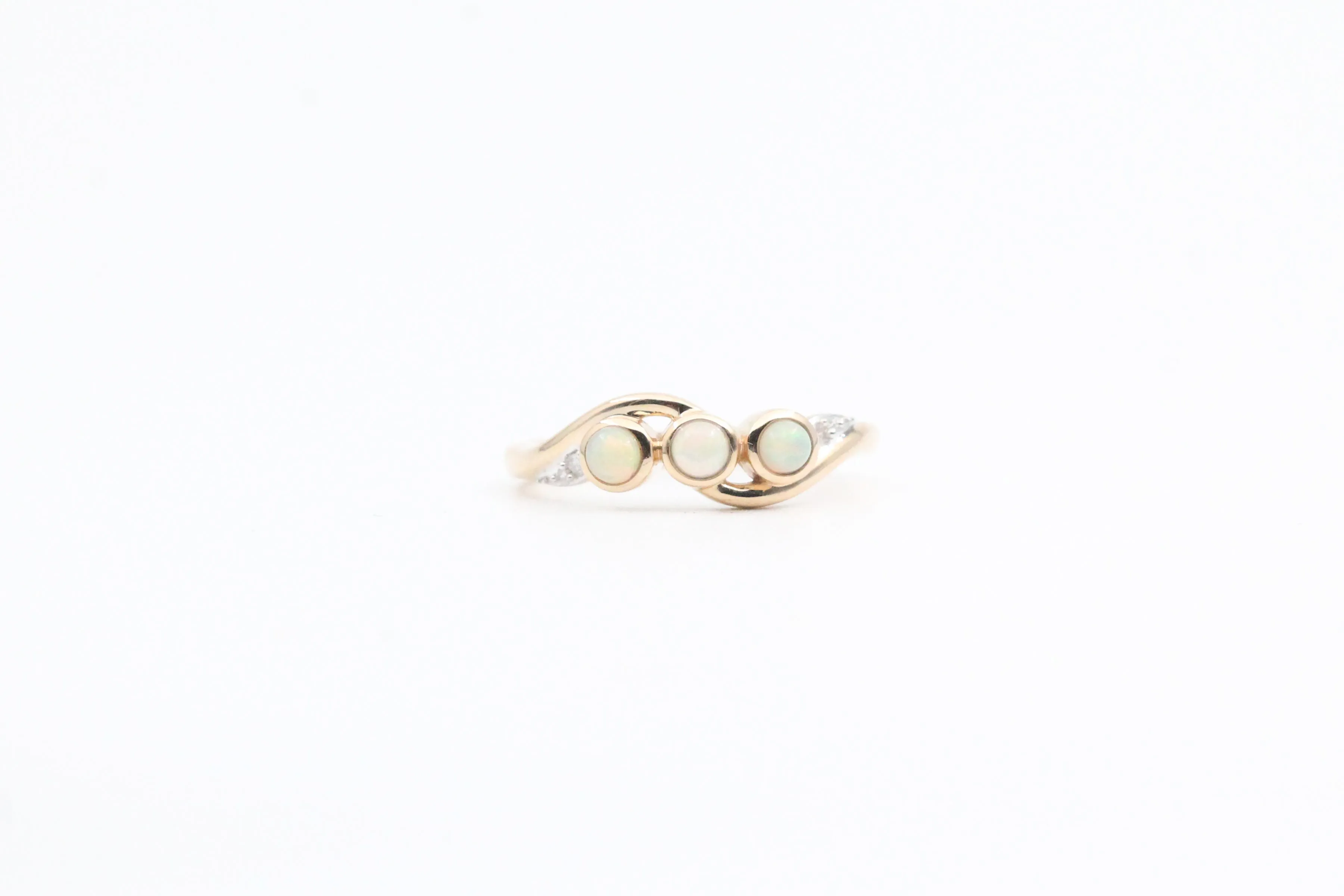 Yellow Gold Bezel Set Opal Ring